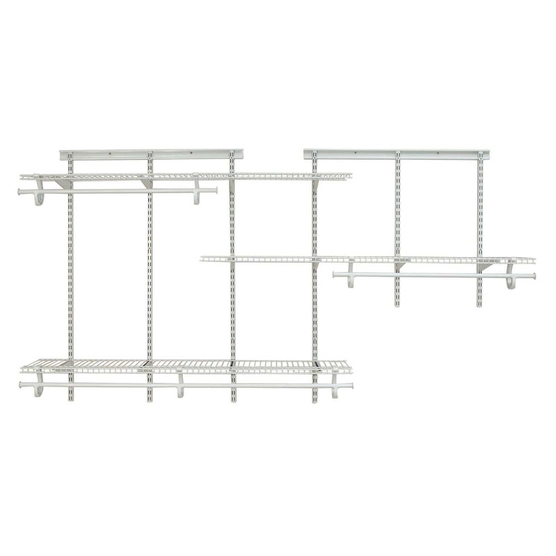 ShelfTrack Adjustable Closet Organizer 5' - 8' W, White
